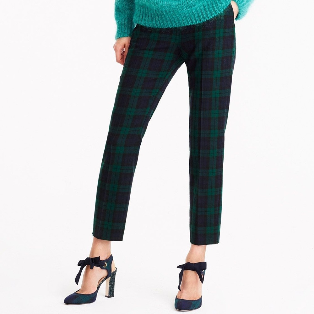 J Crew Martie Blackwatch Plaid Tartan Pants in 4P